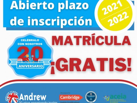 Imagen  Matriculación 2021-2022 - Andrew English School